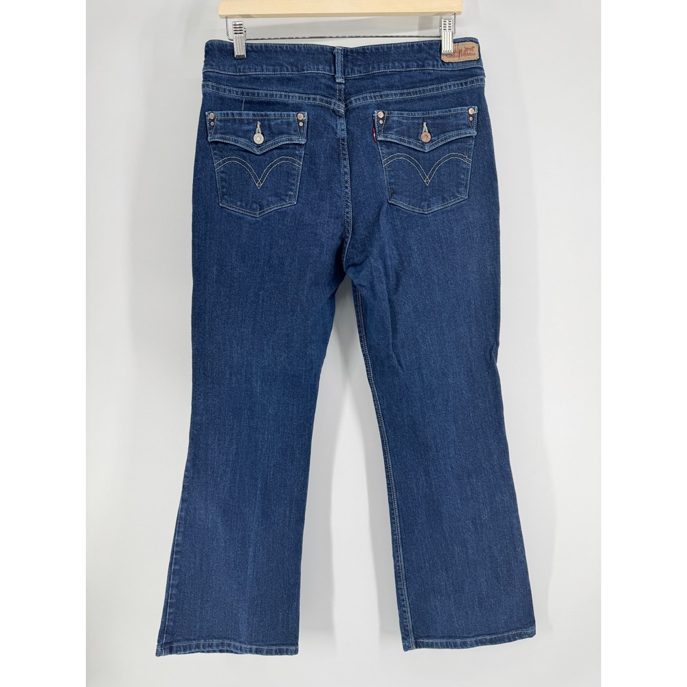 Levis 526 Slender Bootcut Jeans Dark Wash Double Button Flap Pocket 14S W32 L30 - Picture 5 of 7